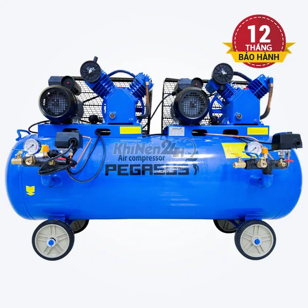 Máy nén khí dây đai Pegasus TM-V-0.25/12.5x2-230L (2 đầu nén, 2 mô tơ) Máy nén khí dây đai Pegasus TM-V-0.25/12.5x2-230L (2 đầu nén, 2 mô tơ)